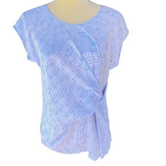 A.N.A A NEW APPROACH Blouse Top Size XS Sleeveless Tunic‎ White/Light Blue - Picture 10 of 14